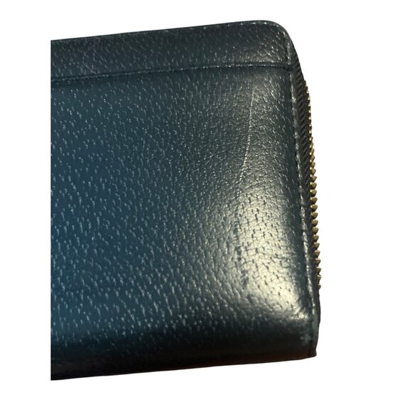 Kate Spade New York Zip-Around Wallet Black Pebbled Leather With Pink Interior - Picture 3 of 7